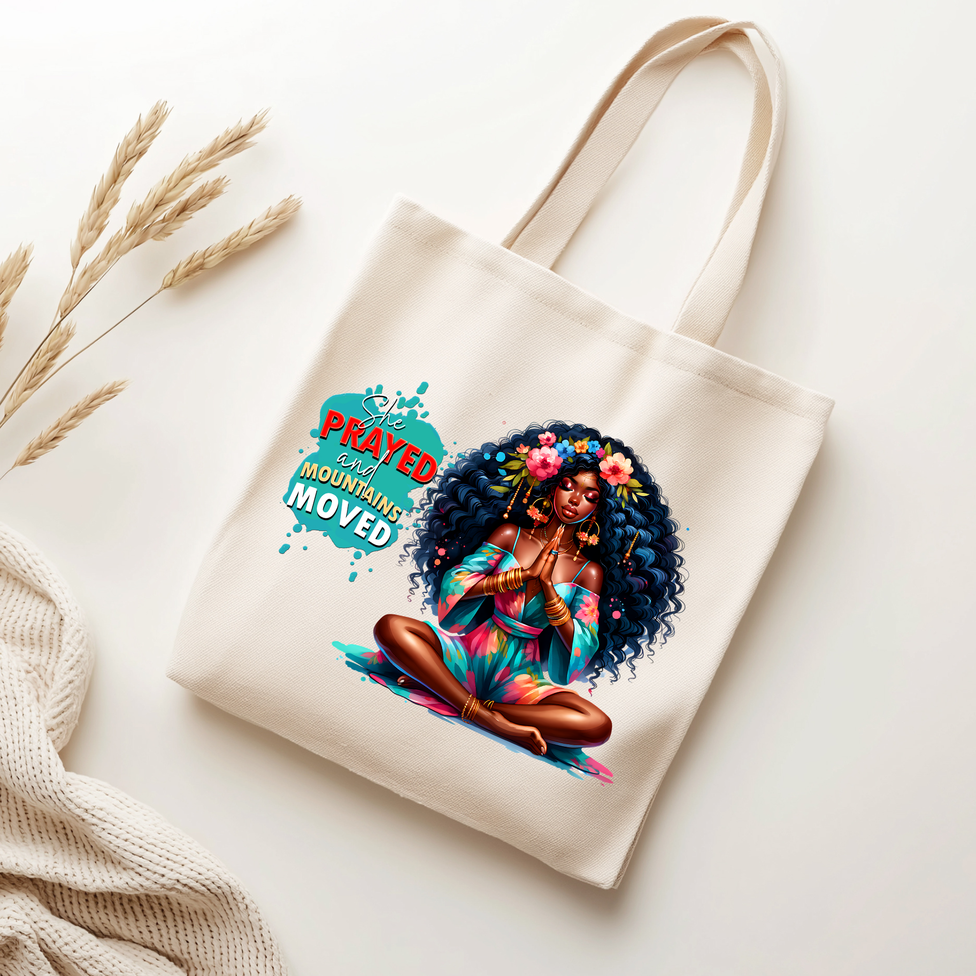 Black Girl Prayer Tote Bag Collection – 16 Inspirational Designs