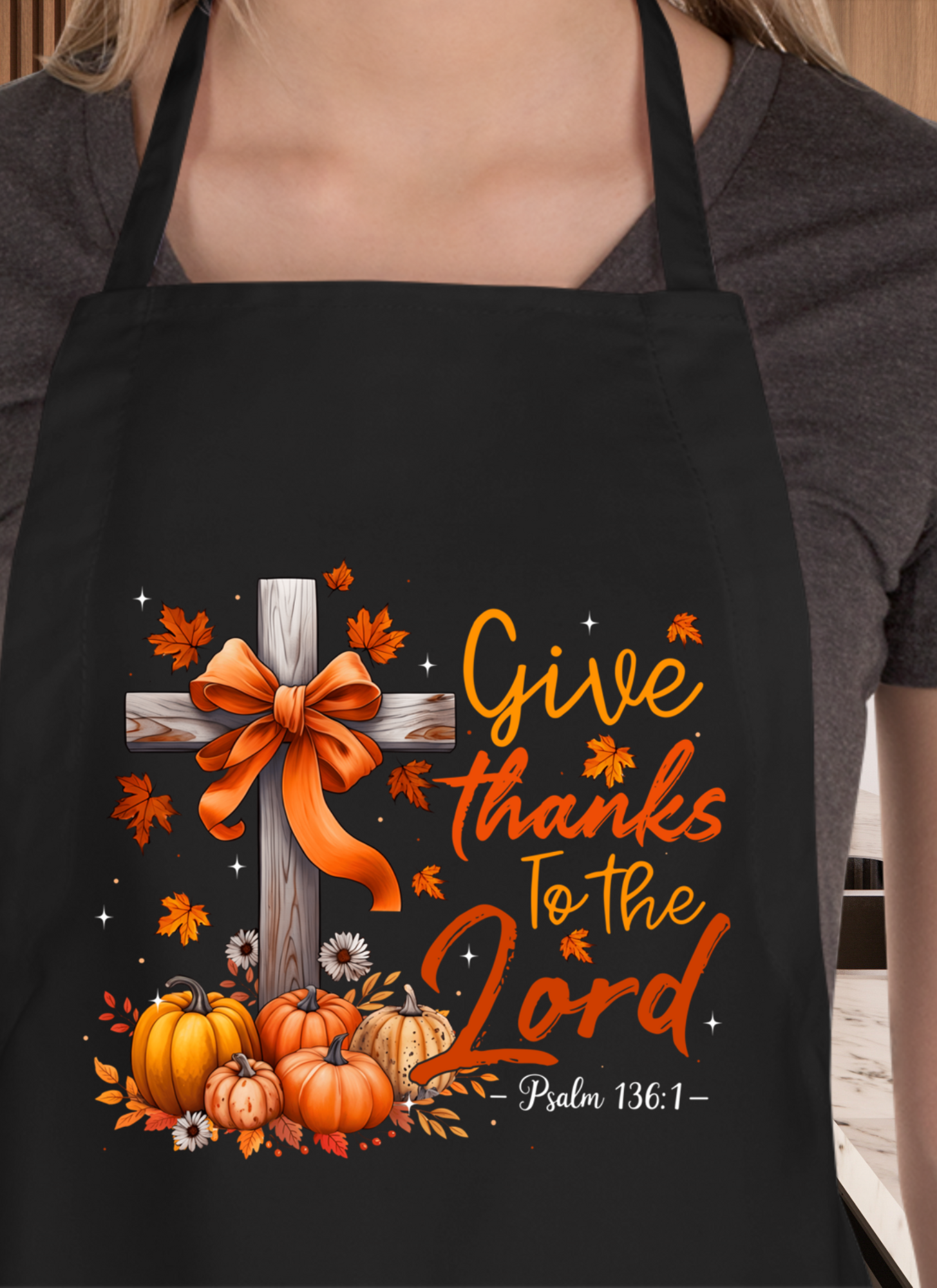 “Give Thanks to the Lord” Fall Apron