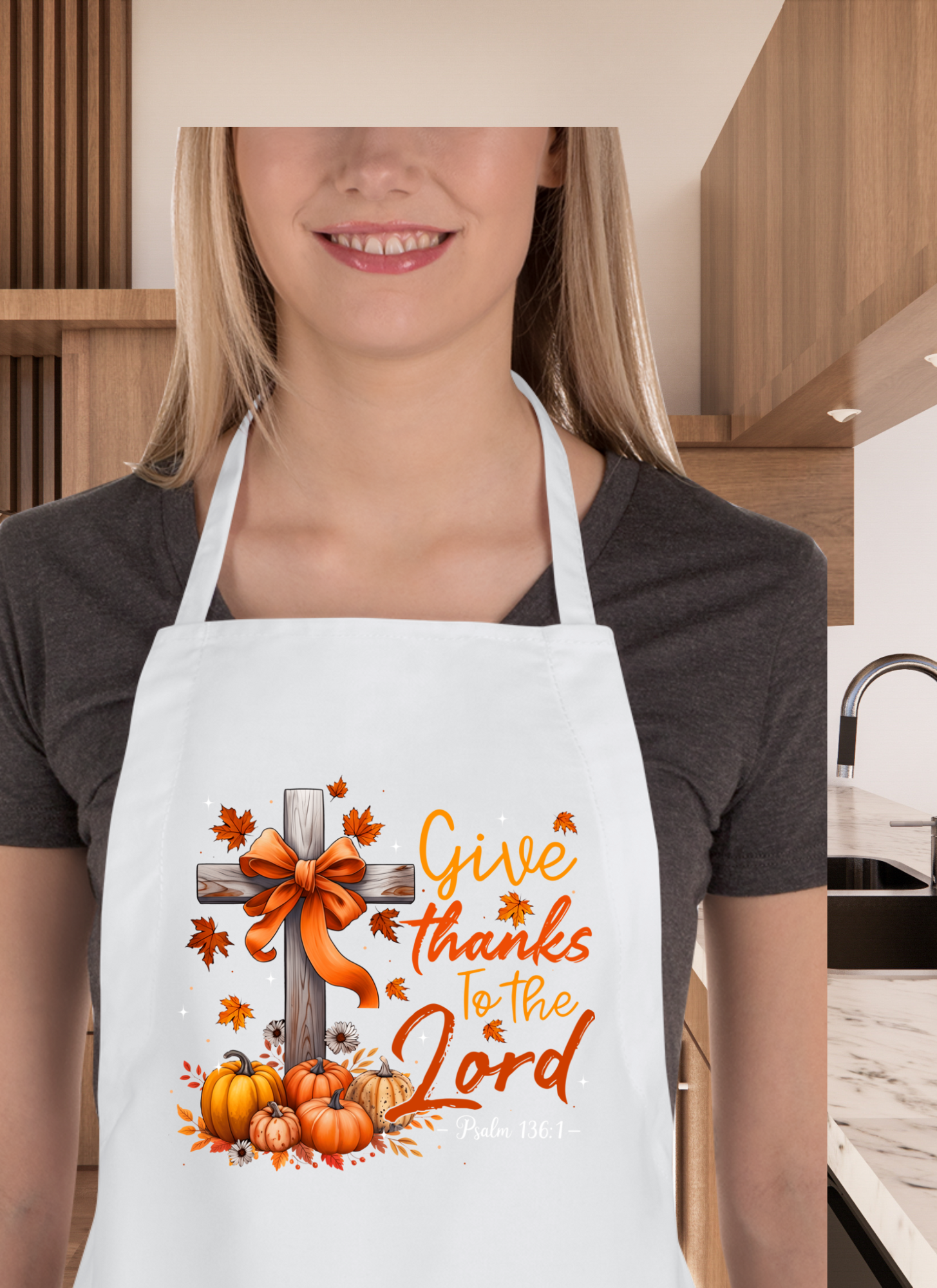 “Give Thanks to the Lord” Fall Apron