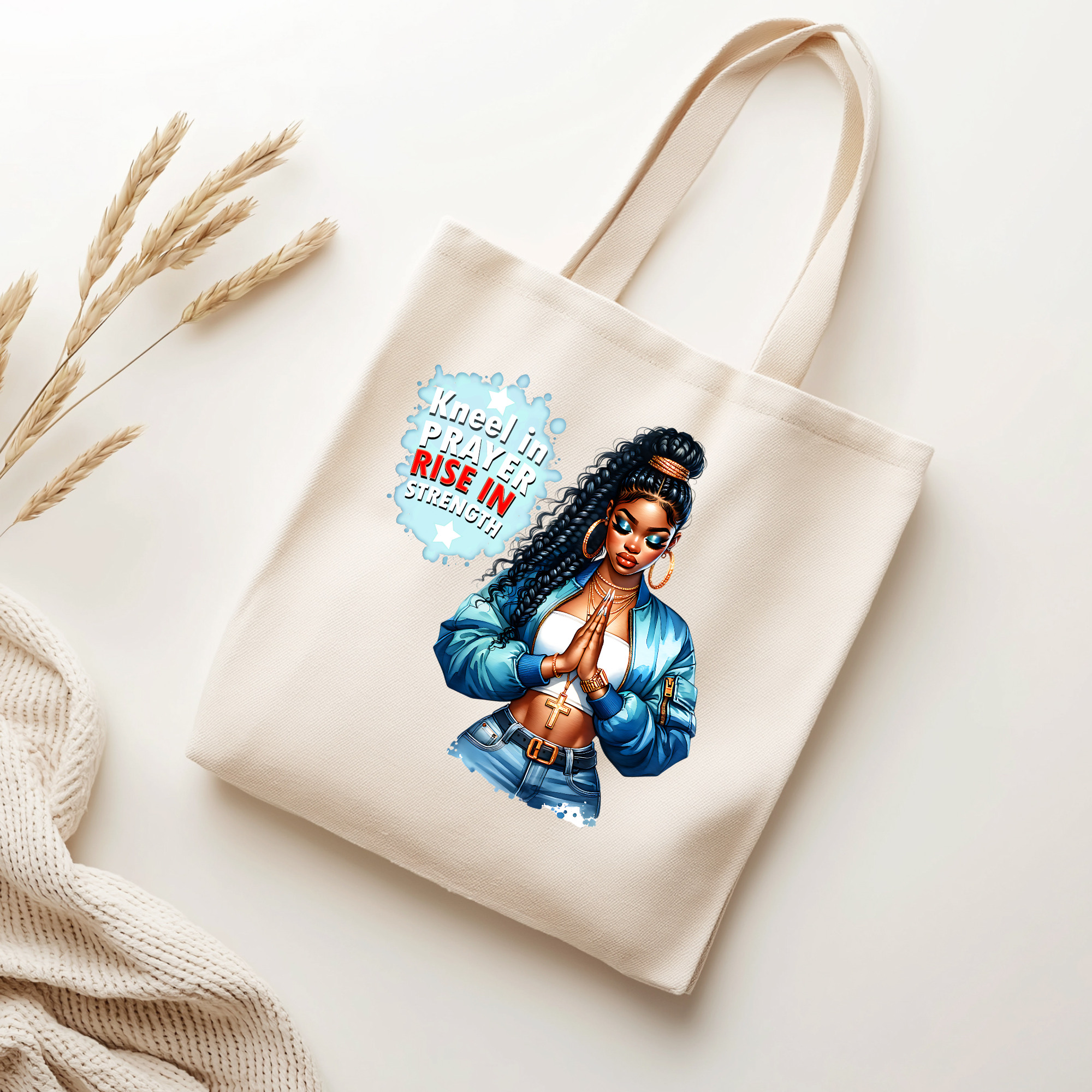 Black Girl Prayer Tote Bag Collection – 16 Inspirational Designs