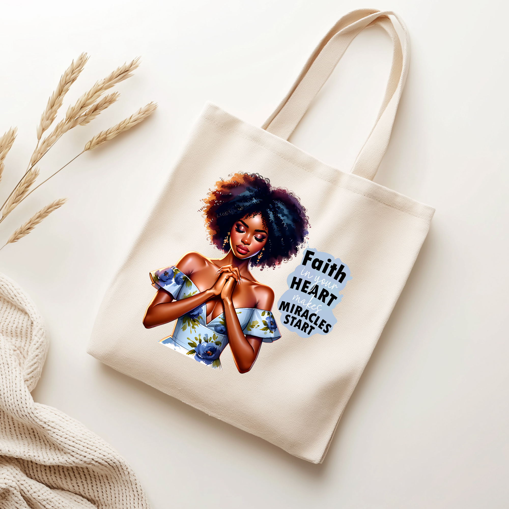 Black Girl Prayer Tote Bag Collection – 16 Inspirational Designs
