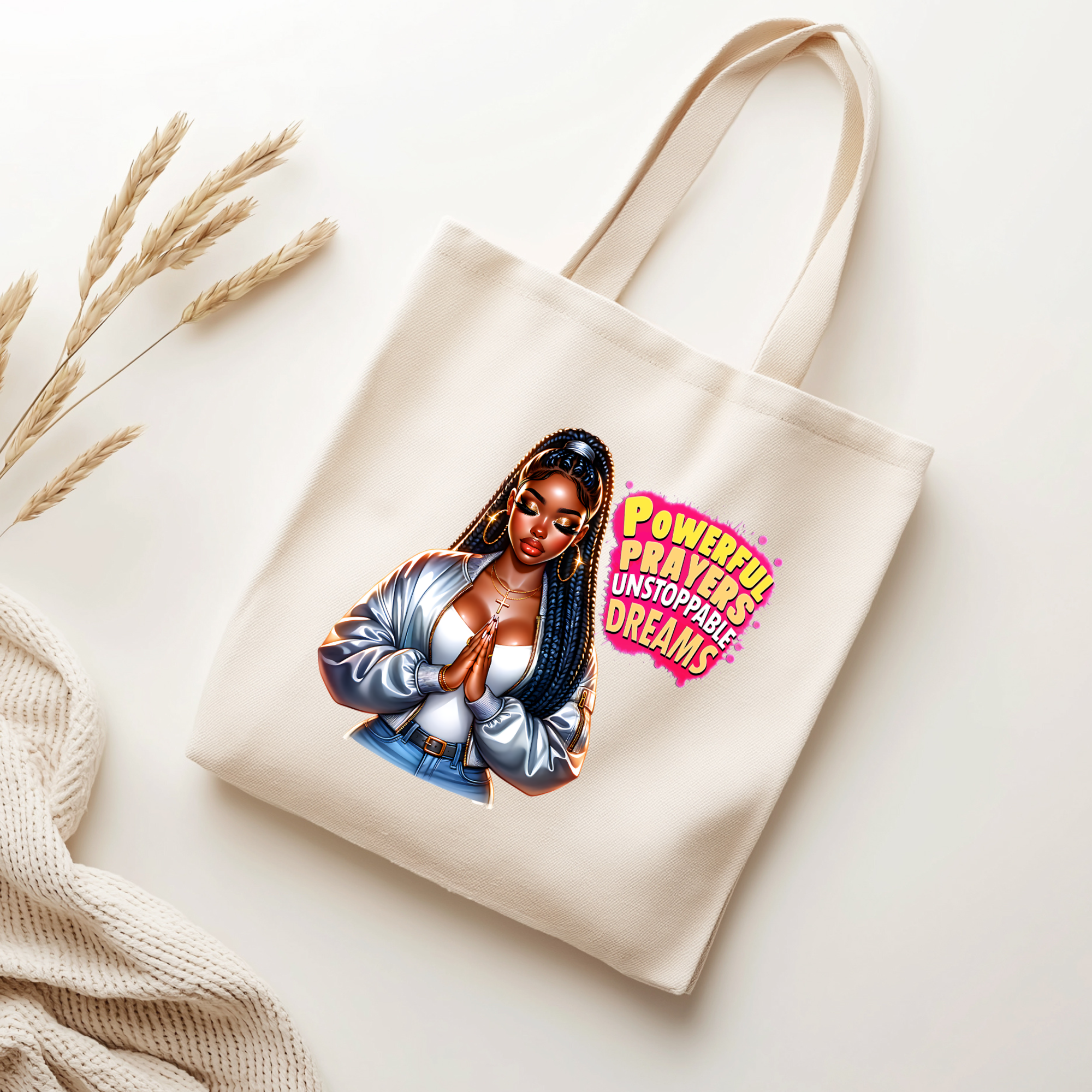 Black Girl Prayer Tote Bag Collection – 16 Inspirational Designs
