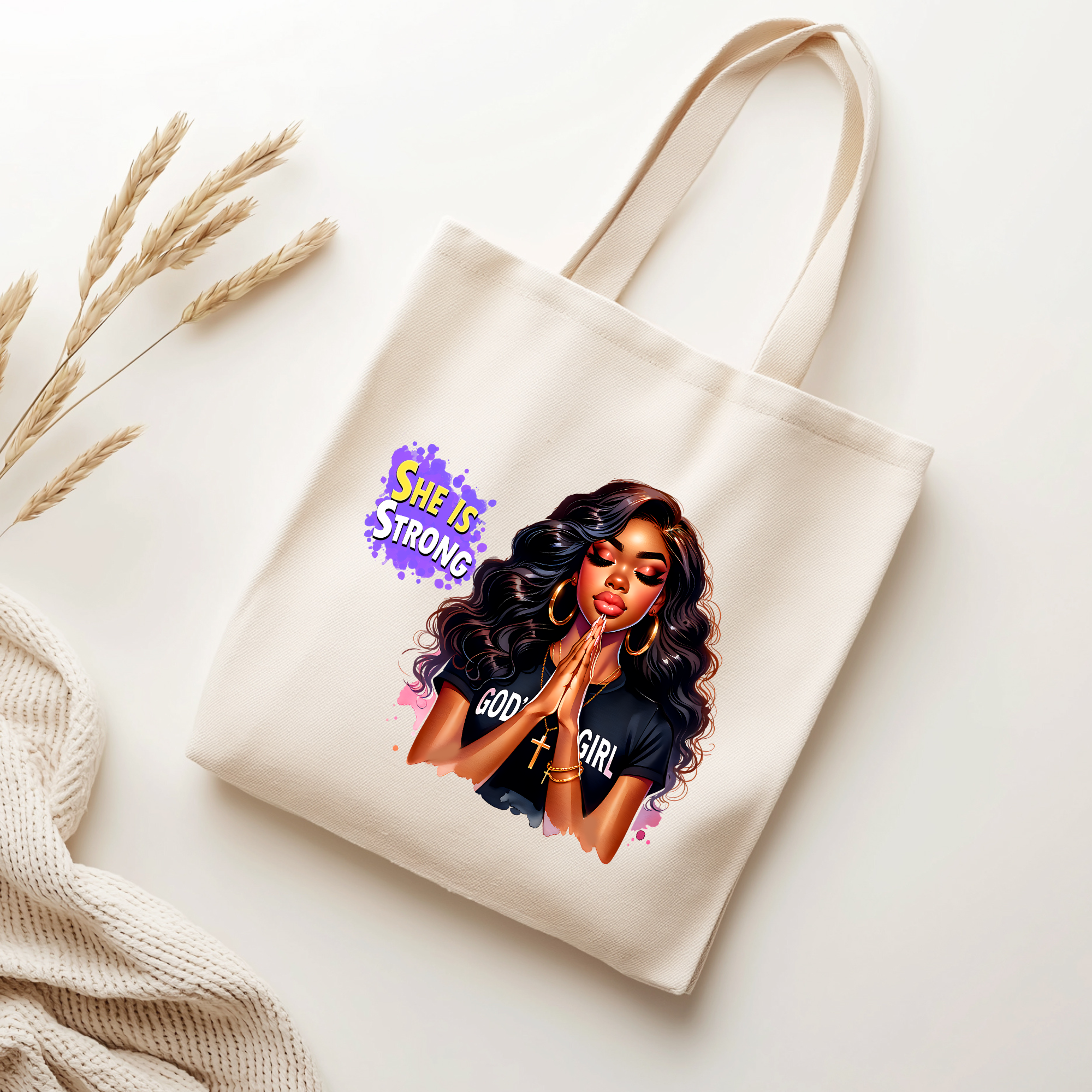 Black Girl Prayer Tote Bag Collection – 16 Inspirational Designs