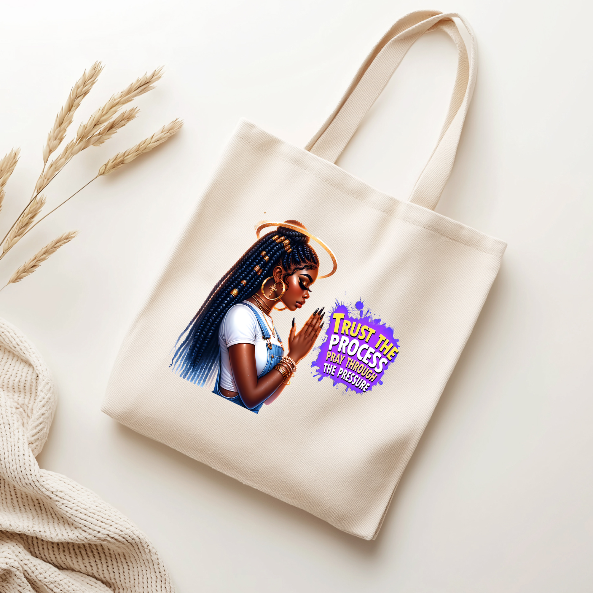 Black Girl Prayer Tote Bag Collection – 16 Inspirational Designs