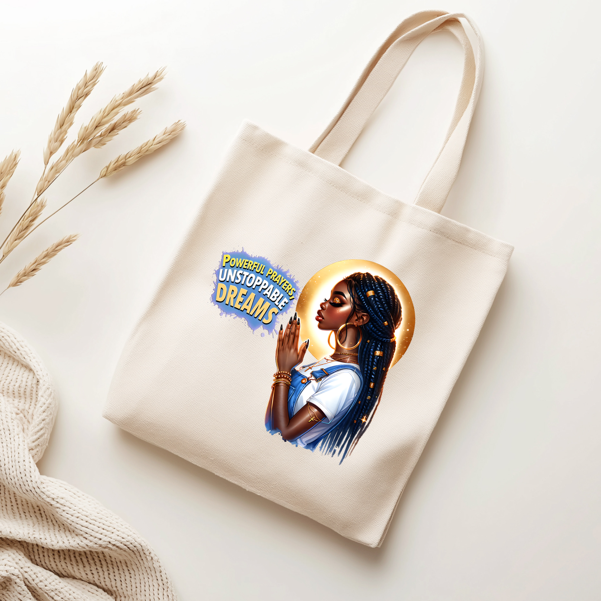 Black Girl Prayer Tote Bag Collection – 16 Inspirational Designs