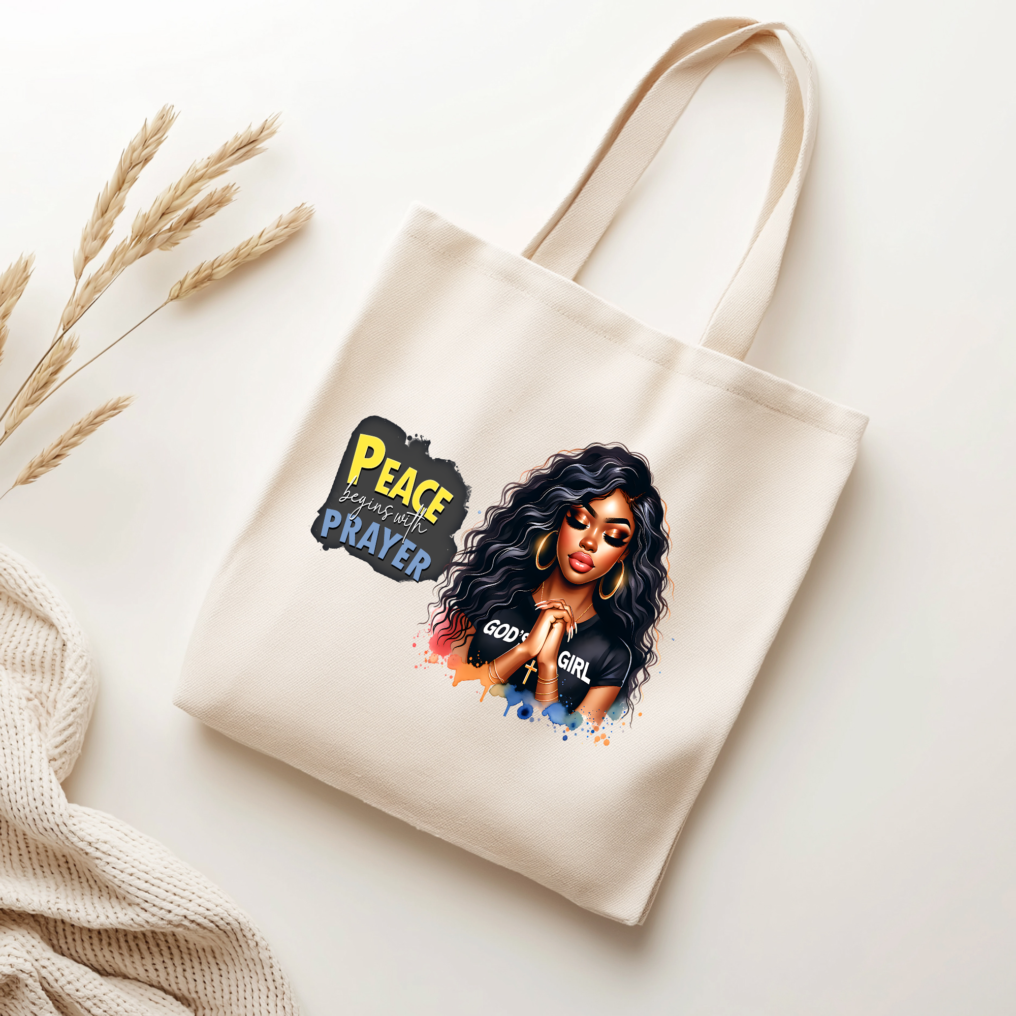 Black Girl Prayer Tote Bag Collection – 16 Inspirational Designs
