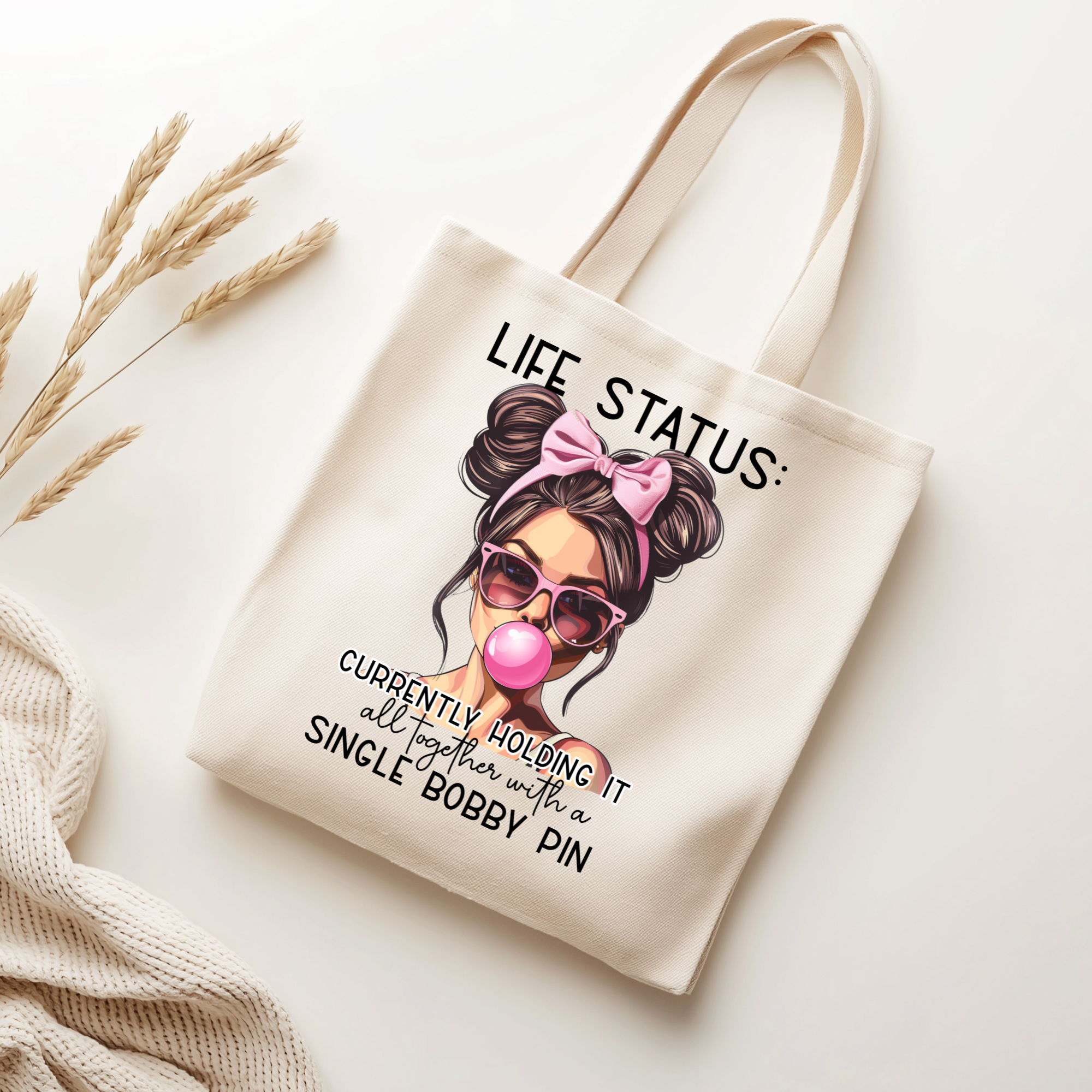 “Holding It Together” Funny Relatable Tote Bag